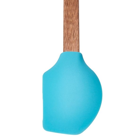 NEW! PIONEER WOMAN BLUE Silicone SPATULA SET~4 PIECES~ACACIA WOOD SILICONE - Picture 9 of 10